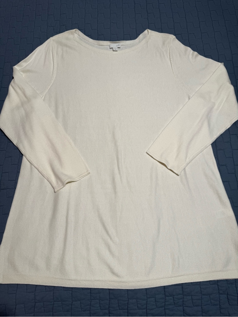J. Jill Cream Scoop Neck Lightweight Sweater